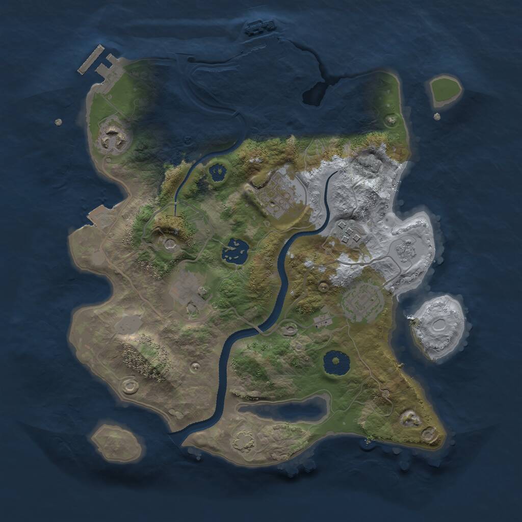Rust Map: Procedural Map, Size: 3000, Seed: 1134855129, 12 Monuments