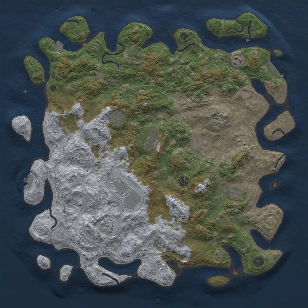 Rust Map: Procedural Map, Size: 4550, Seed: 3552, 17 Monuments