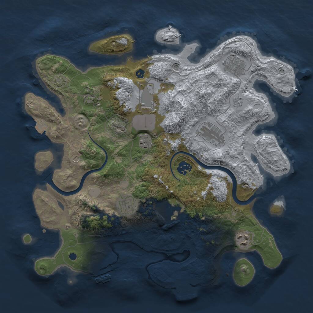 Rust Map: Procedural Map, Size: 3500, Seed: 1621508521, 15 Monuments