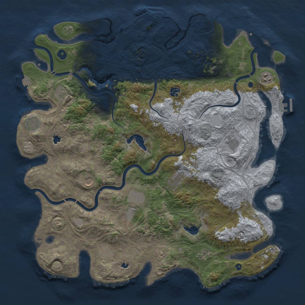 Rust Map: Procedural Map, Size: 4750, Seed: 519624889, 17 Monuments