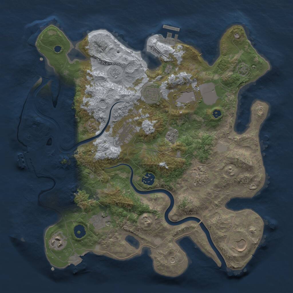 Rust Map: Procedural Map, Size: 3500, Seed: 351502481, 15 Monuments