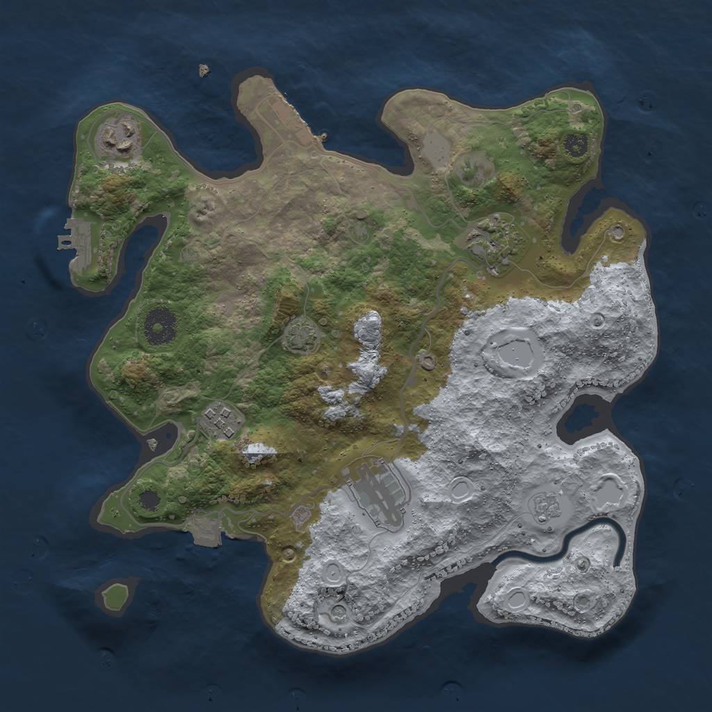 Rust Map: Procedural Map, Size: 3000, Seed: 1796803589, 12 Monuments