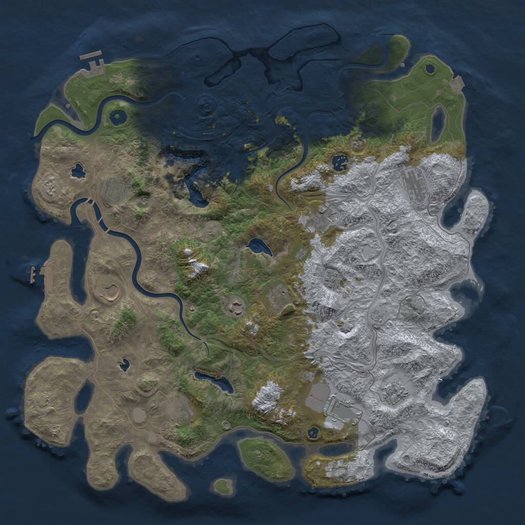 Rust Map: Procedural Map, Size: 4800, Seed: 1515041706, 17 Monuments
