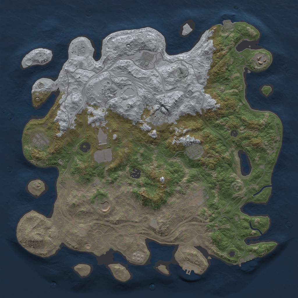 Rust Map: Procedural Map, Size: 4250, Seed: 574003306, 19 Monuments