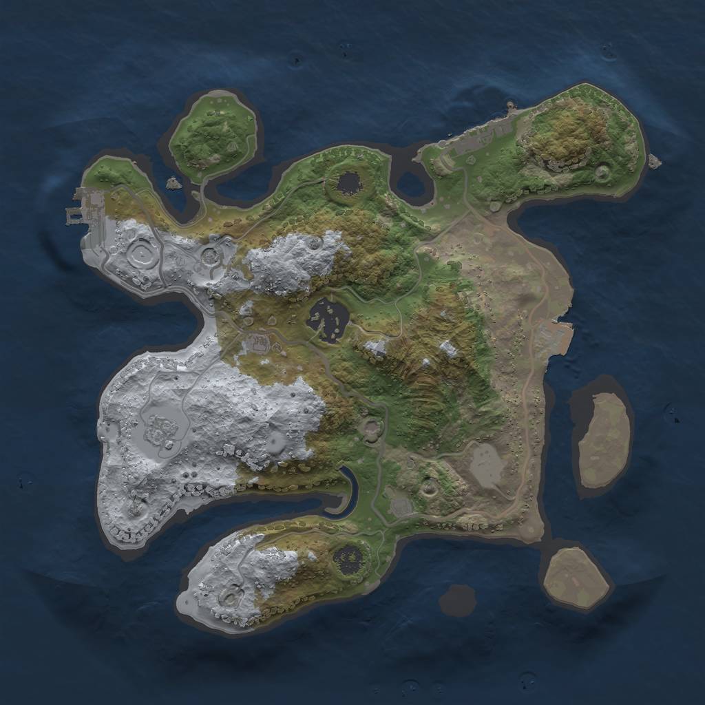 Rust Map: Procedural Map, Size: 2500, Seed: 86793668, 8 Monuments