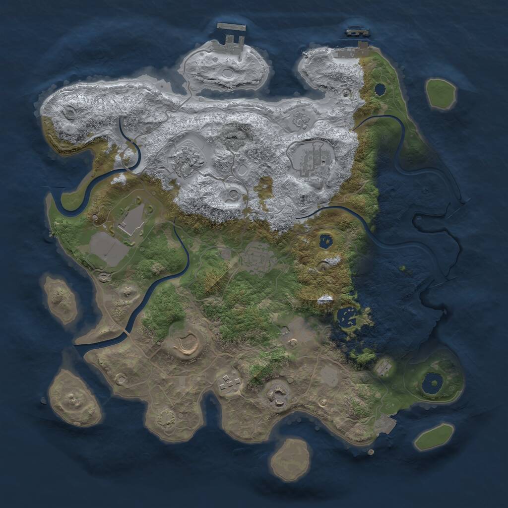 Rust Map: Procedural Map, Size: 3600, Seed: 43512, 15 Monuments