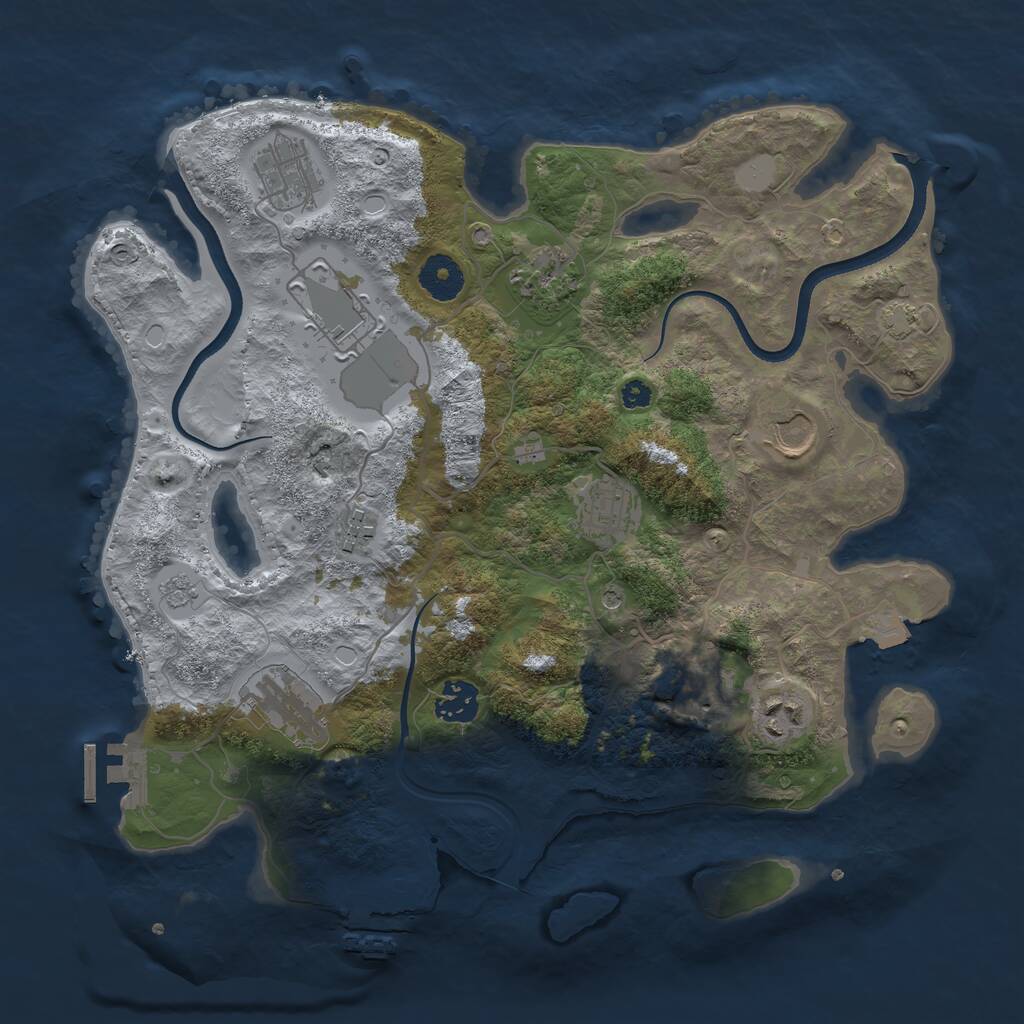 Rust Map: Procedural Map, Size: 3500, Seed: 1928970035, 16 Monuments