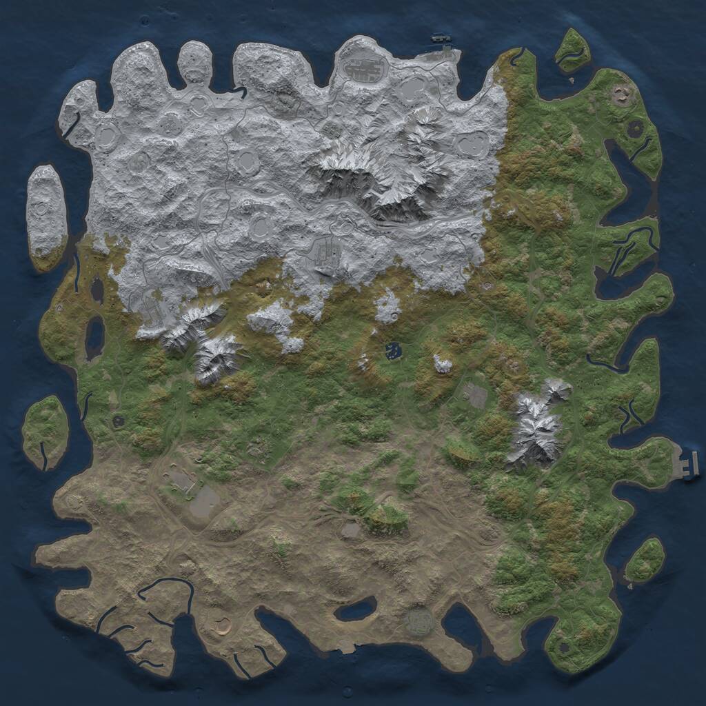 Rust Map: Procedural Map, Size: 6000, Seed: 1919197148, 17 Monuments