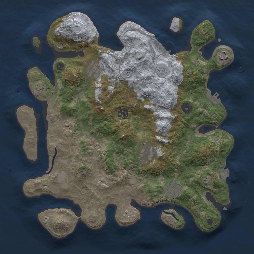 Rust Map: Procedural Map, Size: 3450, Seed: 972876, 15 Monuments