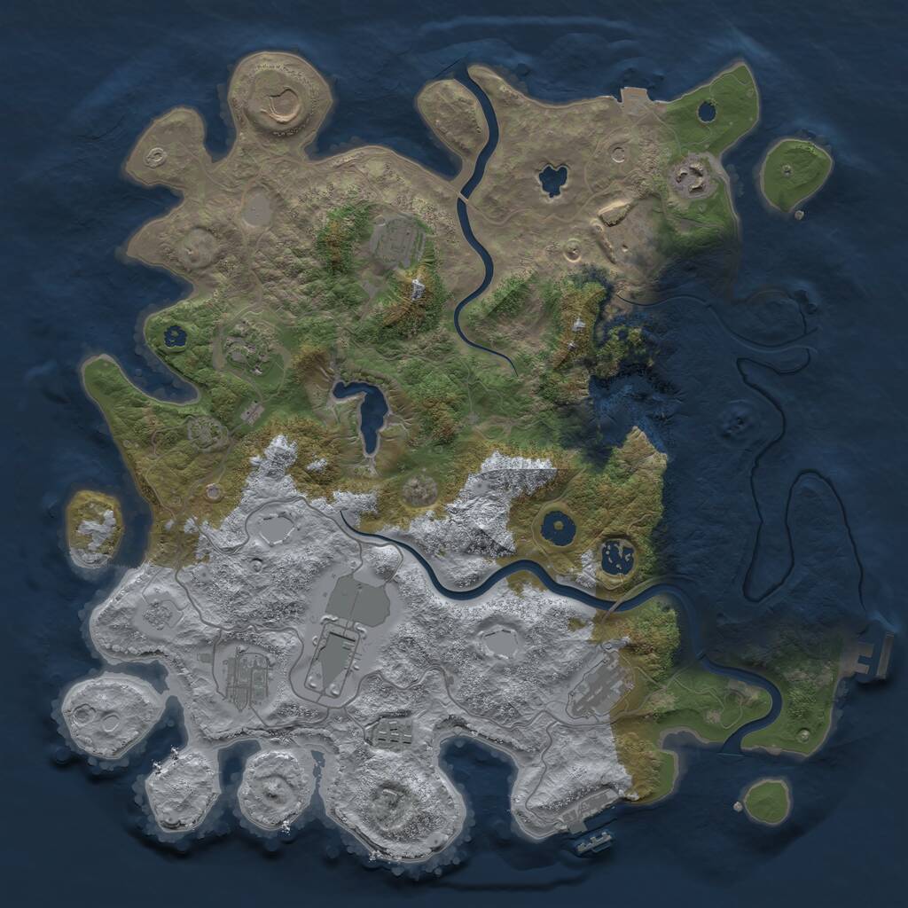 Rust Map: Procedural Map, Size: 4000, Seed: 336739718, 16 Monuments