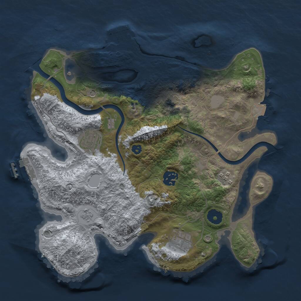 Rust Map: Procedural Map, Size: 3000, Seed: 9610, 10 Monuments