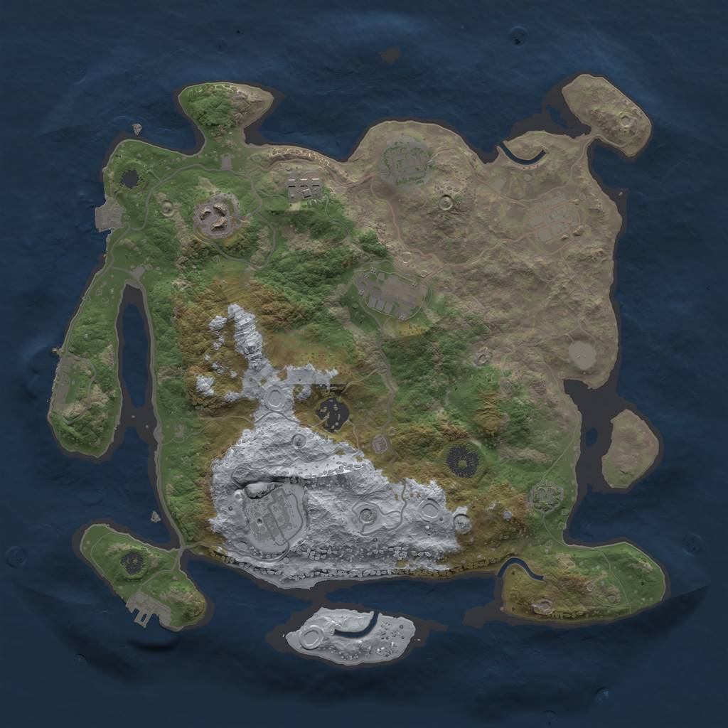Rust Map: Procedural Map, Size: 3400, Seed: 525710411, 14 Monuments