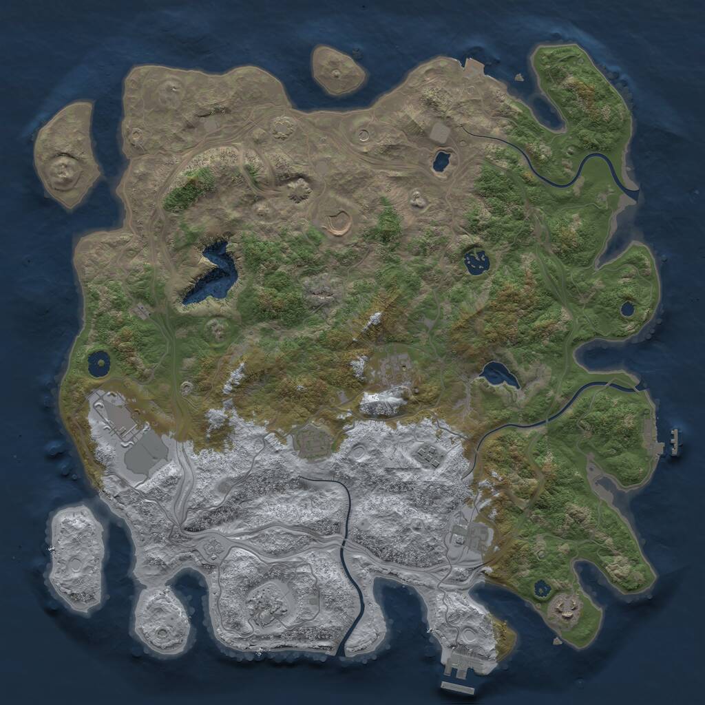 Rust Map: Procedural Map, Size: 4250, Seed: 1892507299, 15 Monuments
