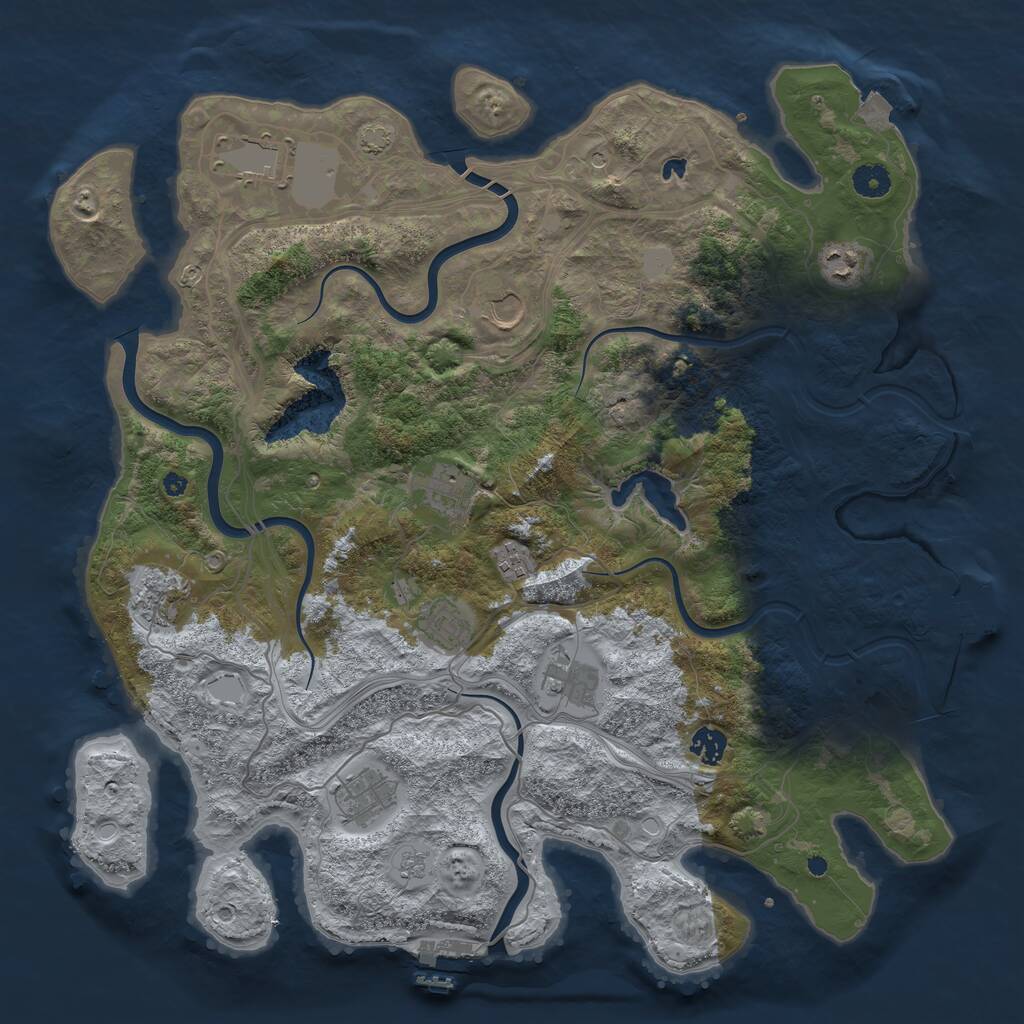 Rust Map: Procedural Map, Size: 4250, Seed: 1892507299, 16 Monuments