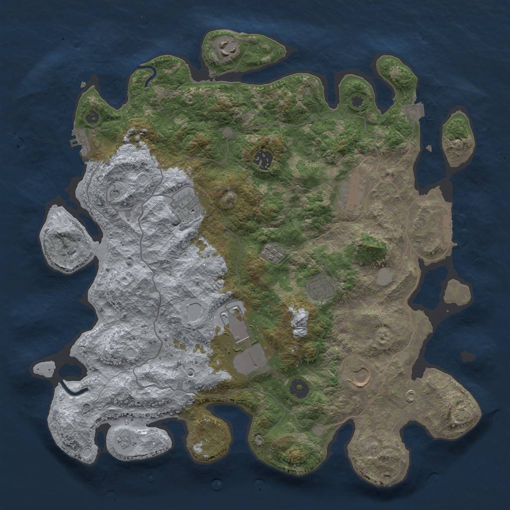 Rust Map: Procedural Map, Size: 4000, Seed: 755332049, 16 Monuments