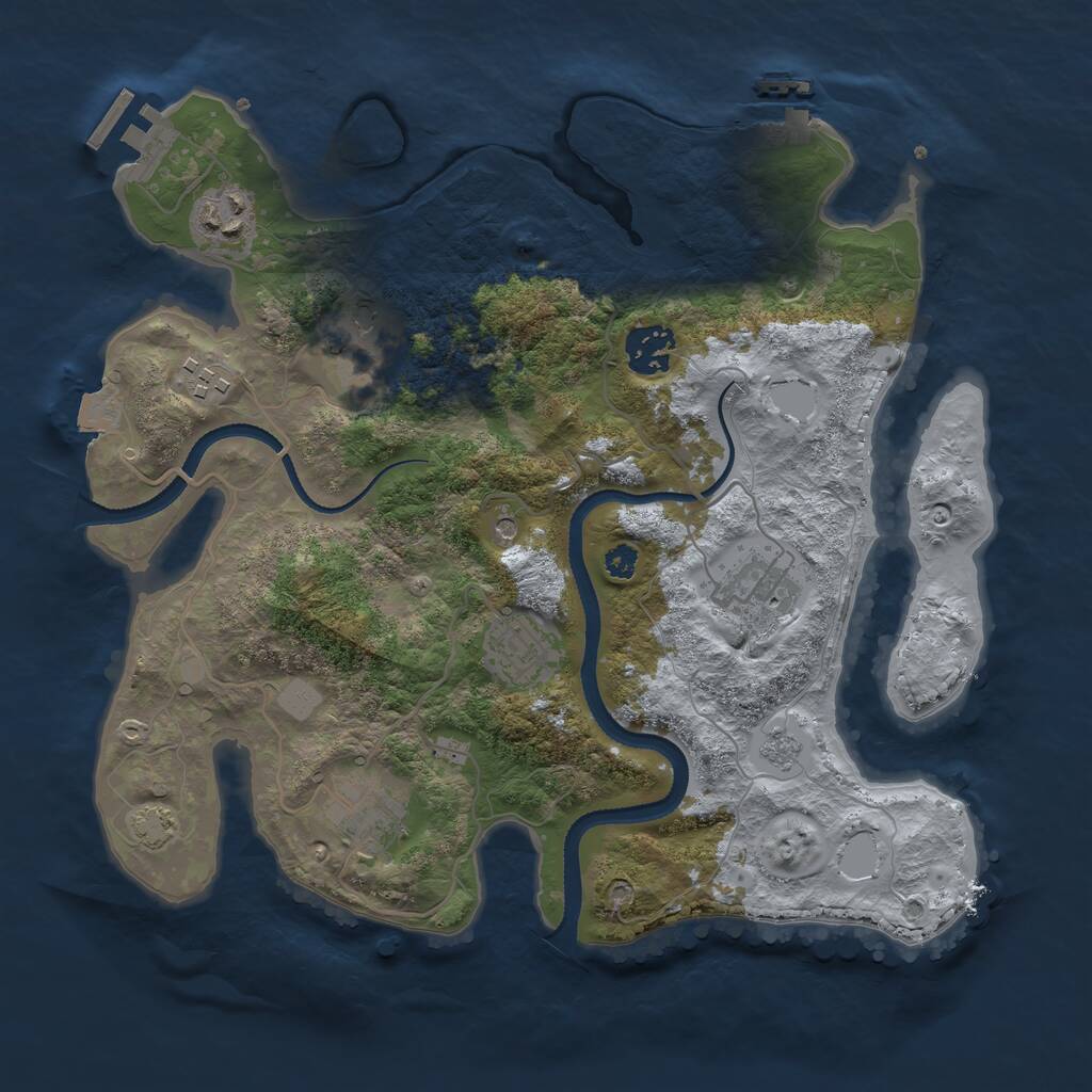 Rust Map: Procedural Map, Size: 3250, Seed: 461391353, 13 Monuments