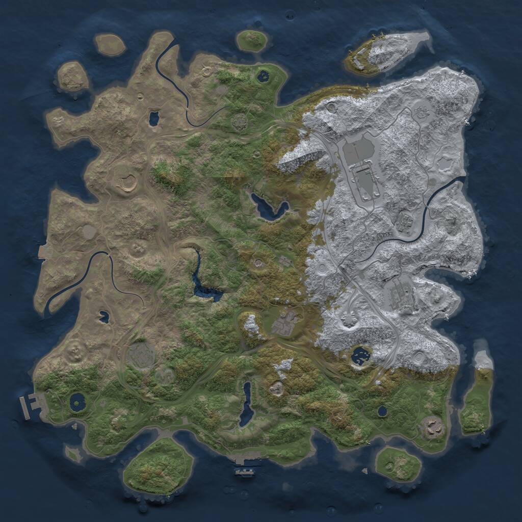Rust Map: Procedural Map, Size: 4500, Seed: 871768173, 14 Monuments