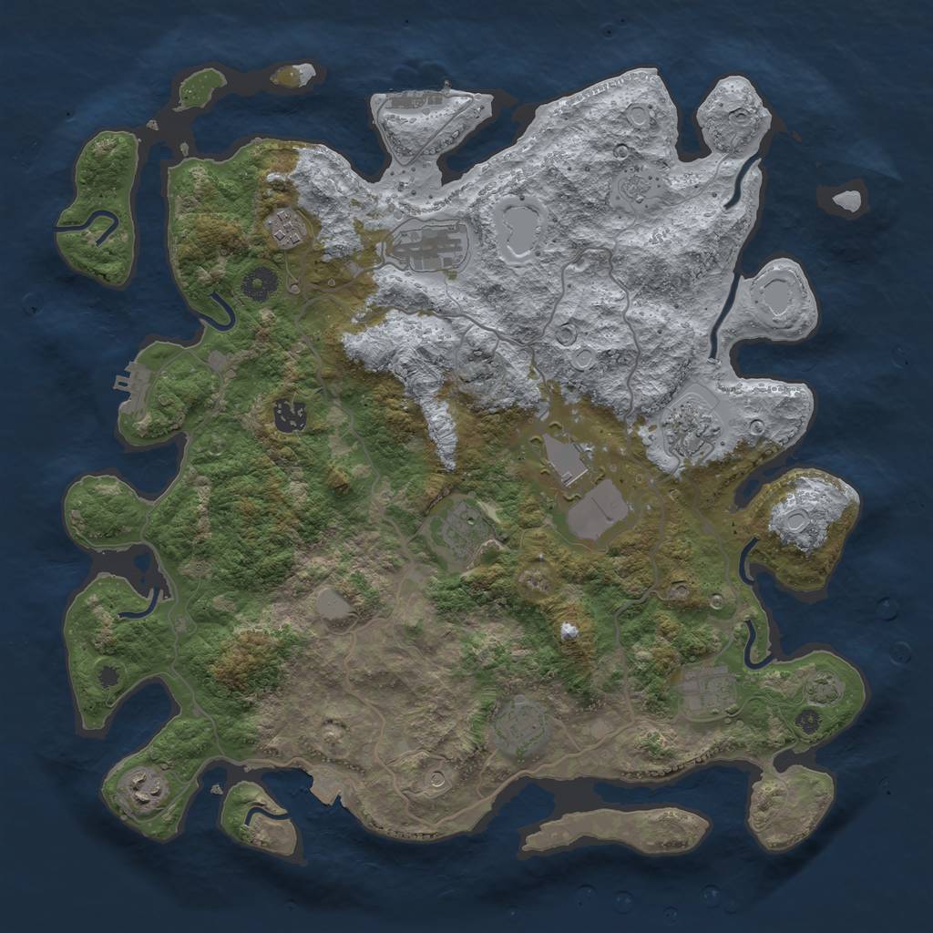 Rust Map: Procedural Map, Size: 4000, Seed: 681745, 17 Monuments