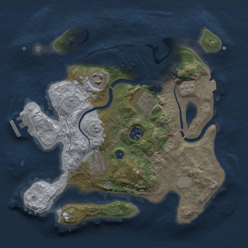 Rust Map: Procedural Map, Size: 2800, Seed: 8957053, 9 Monuments