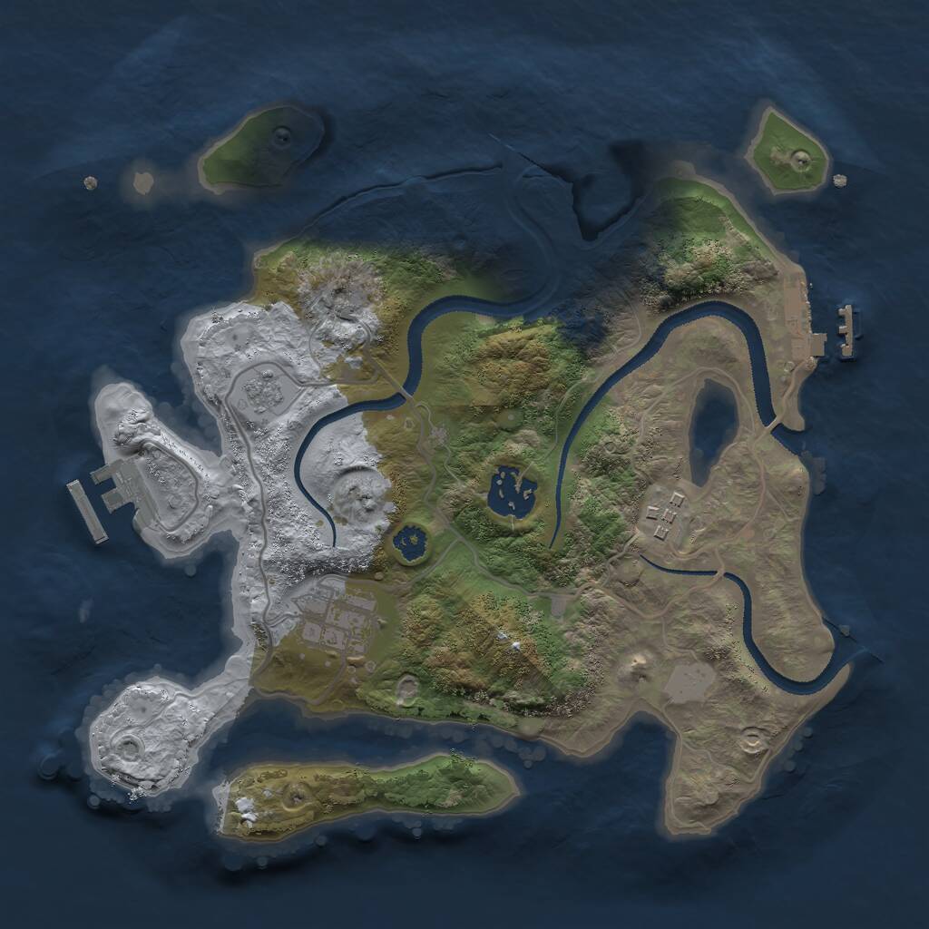 Rust Map: Procedural Map, Size: 2800, Seed: 8957053, 7 Monuments