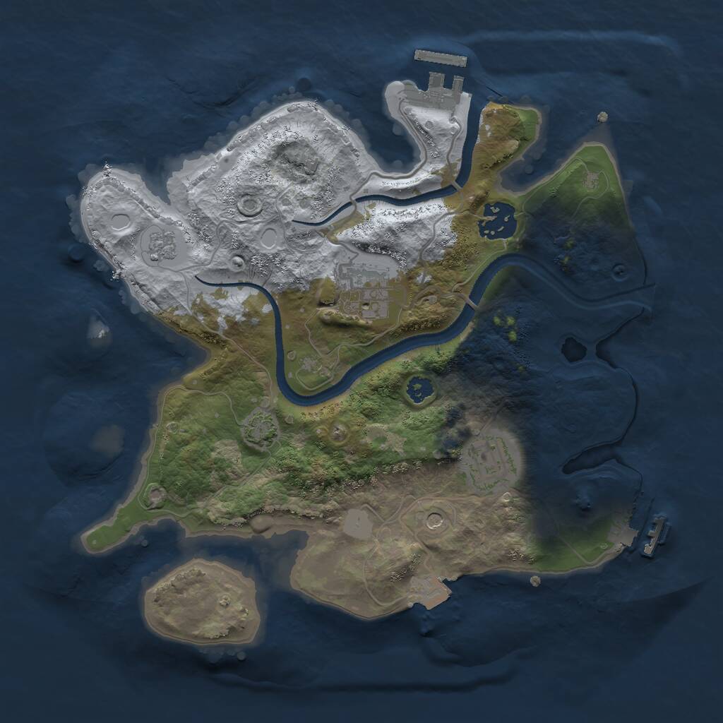 Rust Map: Procedural Map, Size: 2800, Seed: 5624257, 9 Monuments
