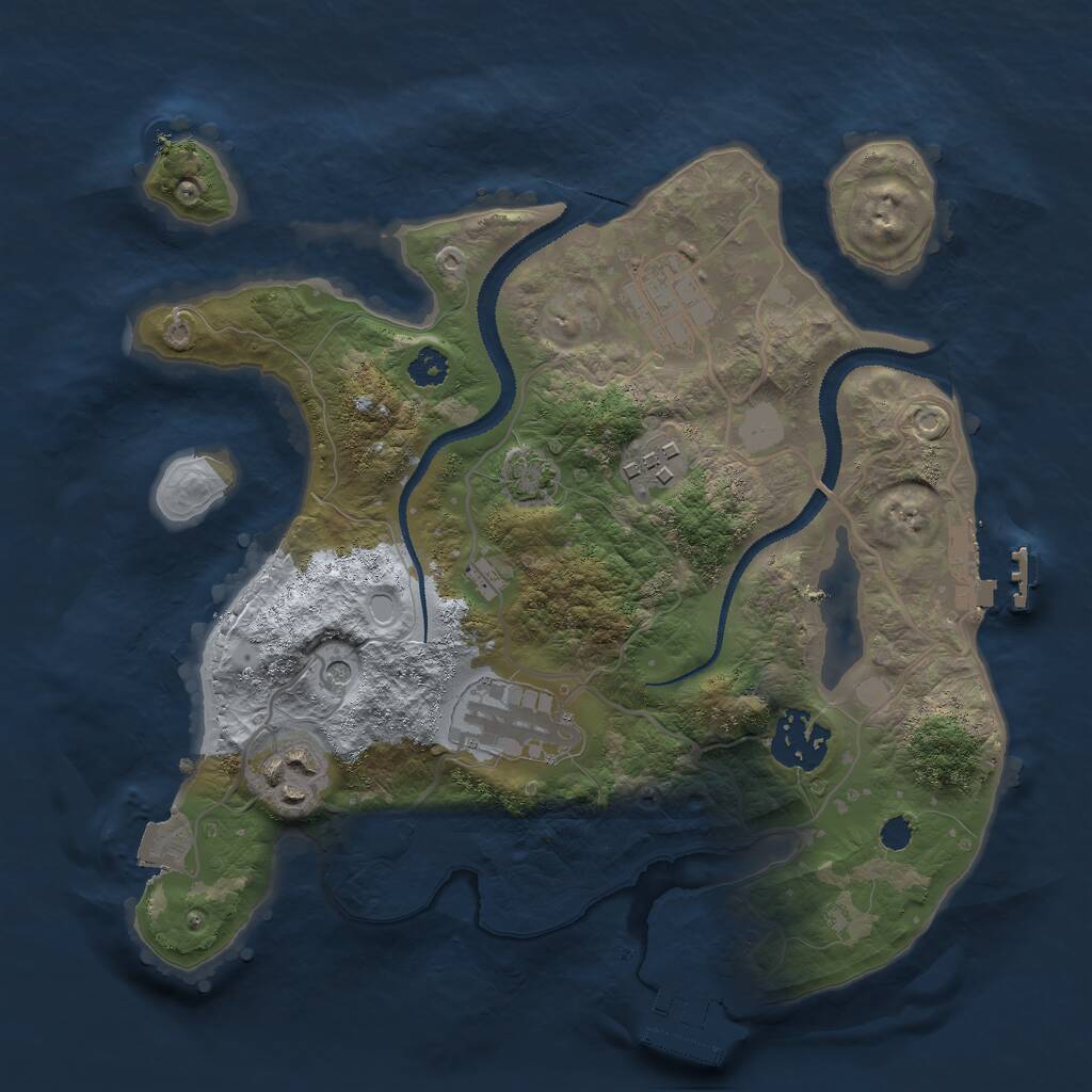 Rust Map: Procedural Map, Size: 2800, Seed: 974245, 10 Monuments