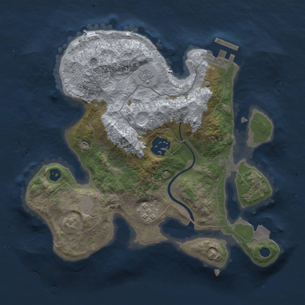 Rust Map: Procedural Map, Size: 2500, Seed: 16808673, 5 Monuments