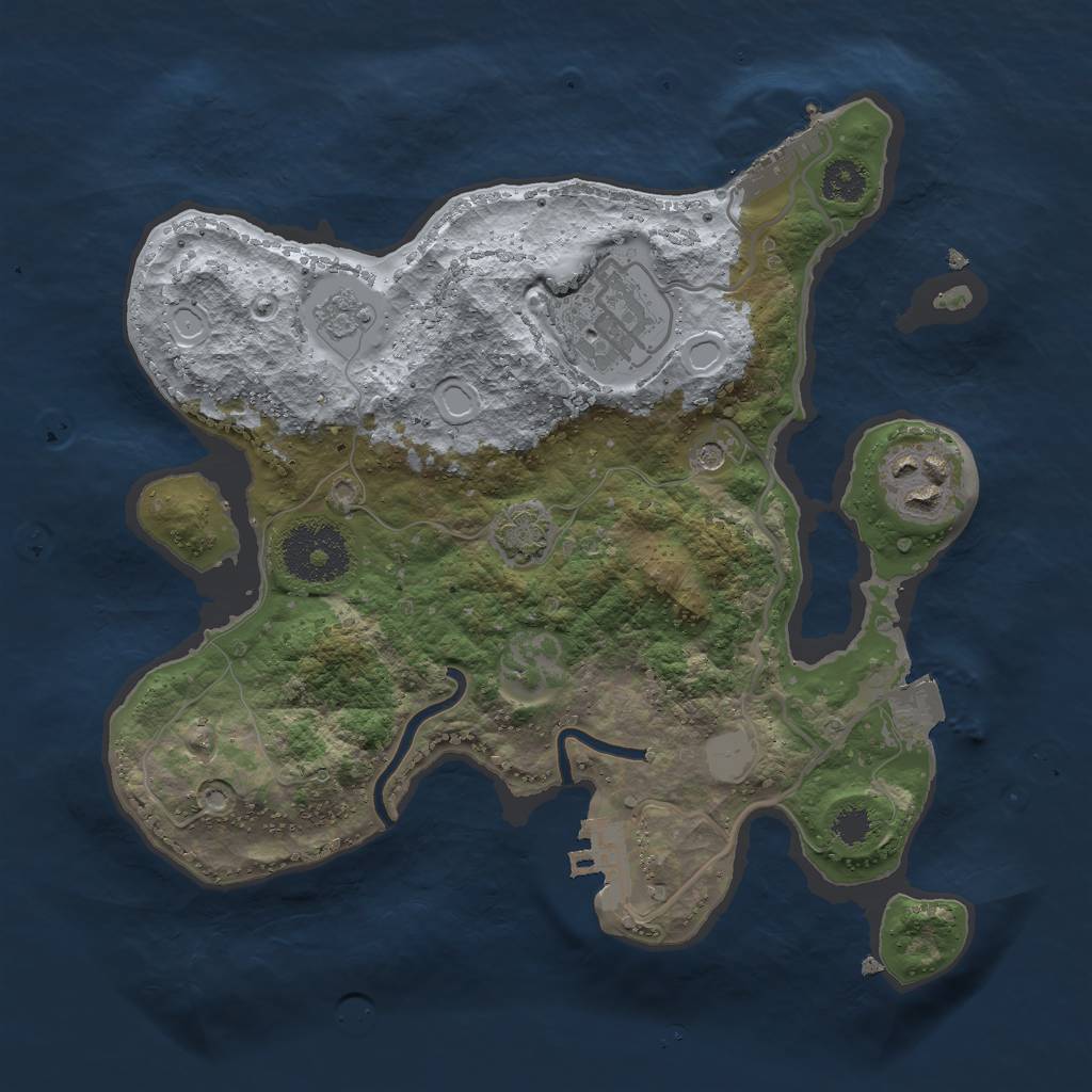 Rust Map: Procedural Map, Size: 2600, Seed: 76069733, 10 Monuments