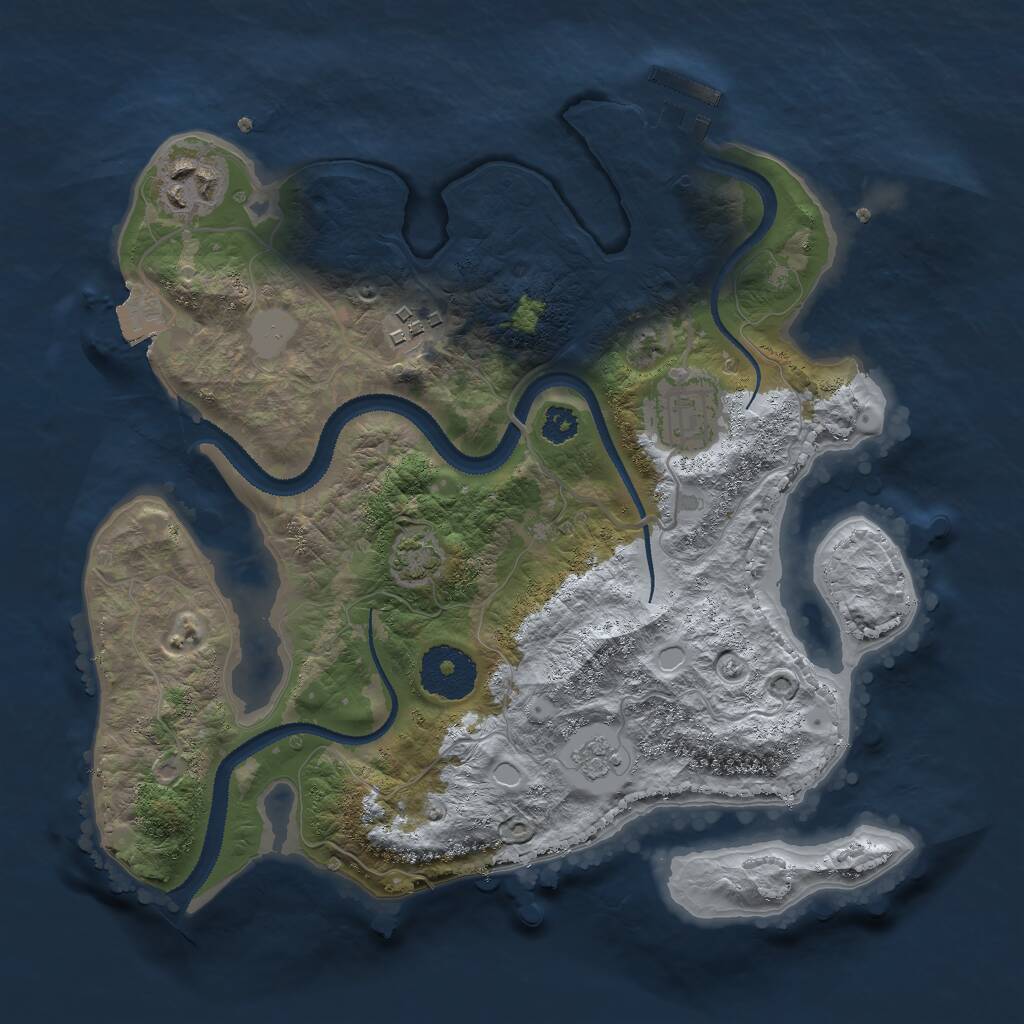 Rust Map: Procedural Map, Size: 2800, Seed: 1020308, 7 Monuments