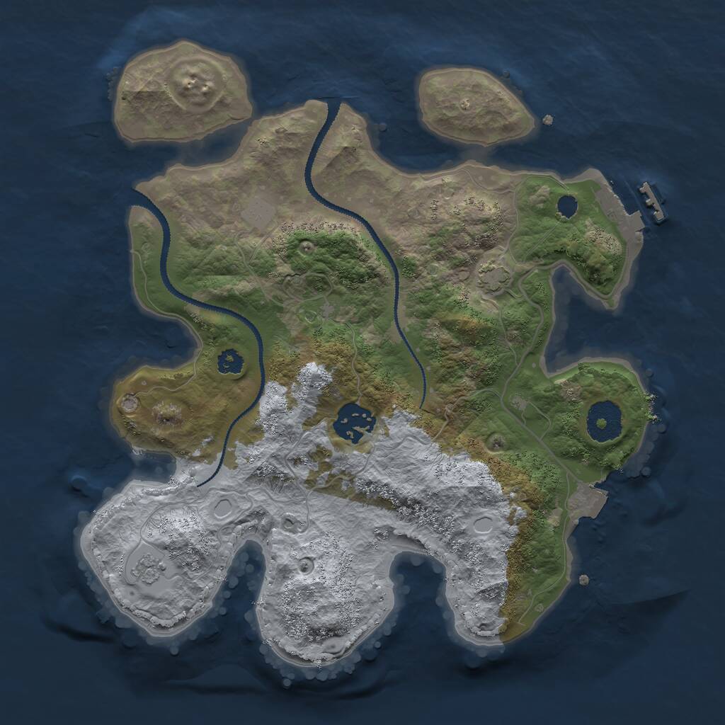 Rust Map: Procedural Map, Size: 2800, Seed: 7821341, 5 Monuments