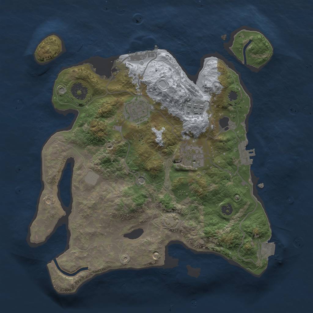 Rust Map: Procedural Map, Size: 2800, Seed: 5019785, 10 Monuments