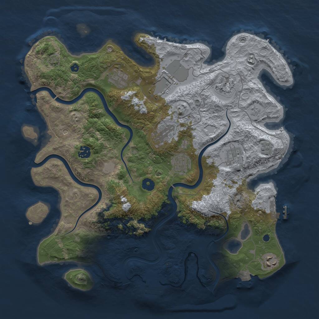 Rust Map: Procedural Map, Size: 3800, Seed: 23541168, 15 Monuments