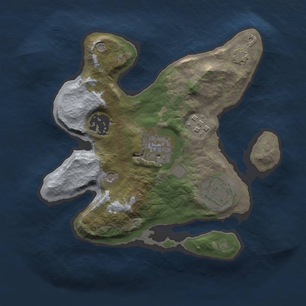 Rust Map: Barren, Size: 2200, Seed: 42313422, 8 Monuments