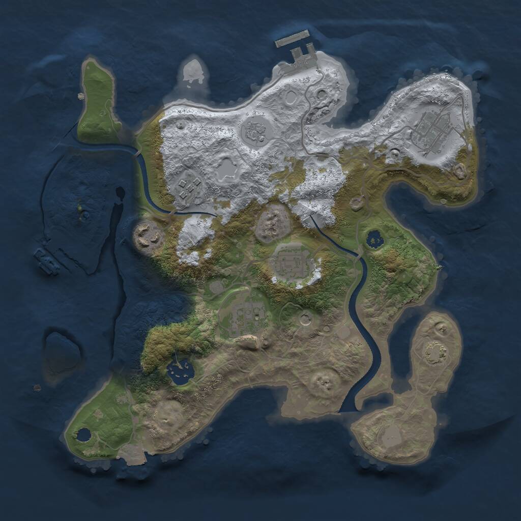 Rust Map: Procedural Map, Size: 3000, Seed: 25044, 12 Monuments