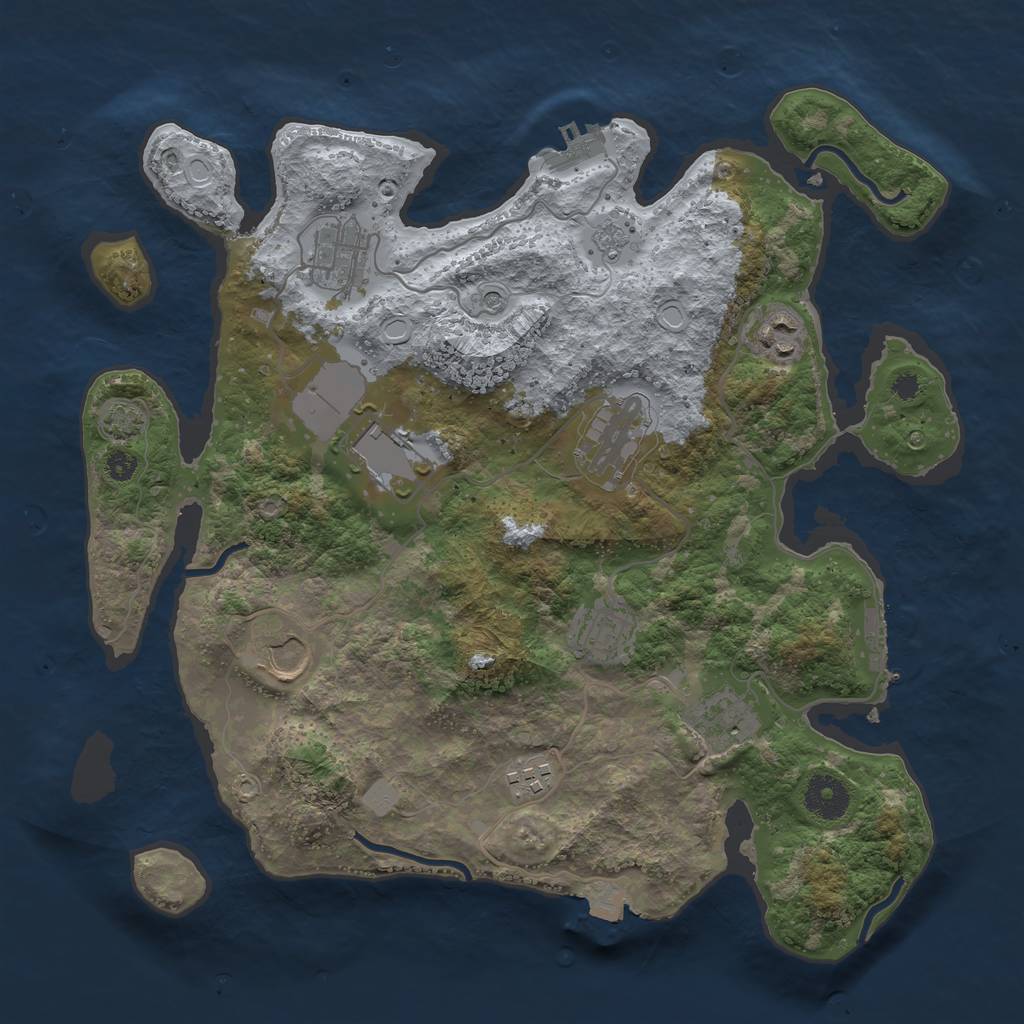 Rust Map: Procedural Map, Size: 3500, Seed: 9991119, 16 Monuments