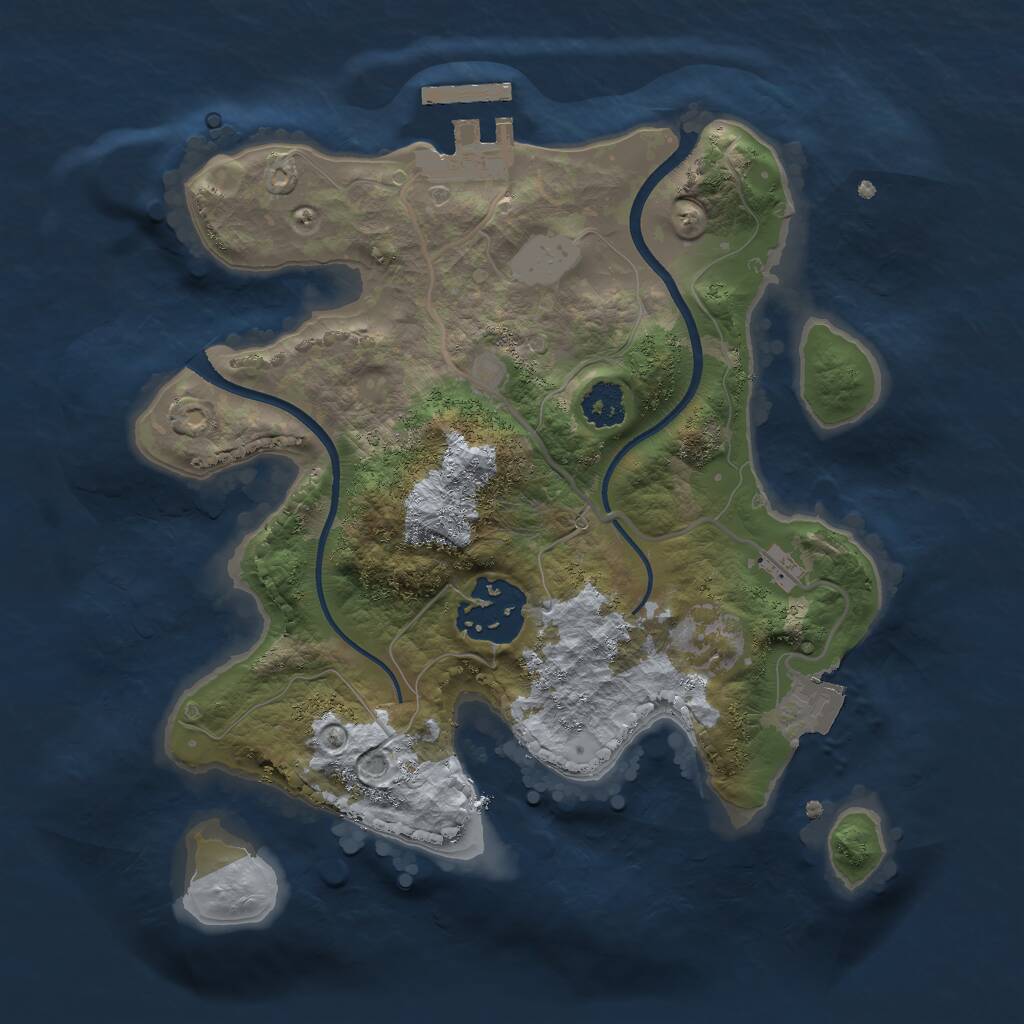 Rust Map: Procedural Map, Size: 2300, Seed: 89347, 3 Monuments