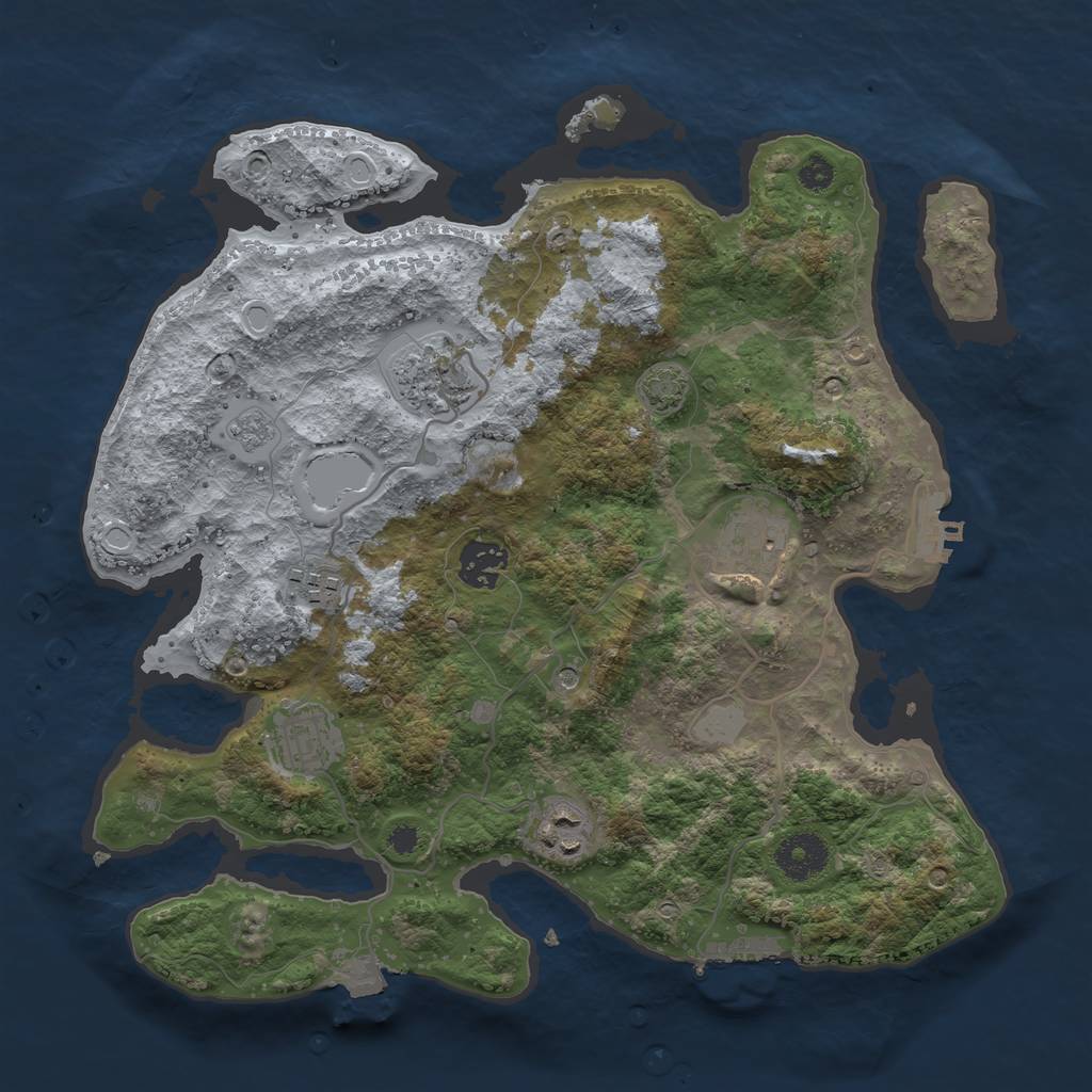 Rust Map: Procedural Map, Size: 3333, Seed: 1109, 14 Monuments