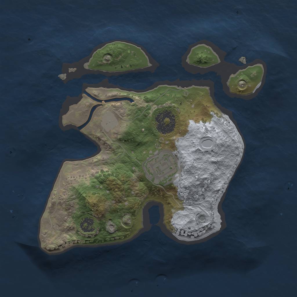 Rust Map: Procedural Map, Size: 2000, Seed: 9846021, 4 Monuments