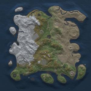 Thumbnail Rust Map: Procedural Map, Size: 3600, Seed: 12608, 14 Monuments