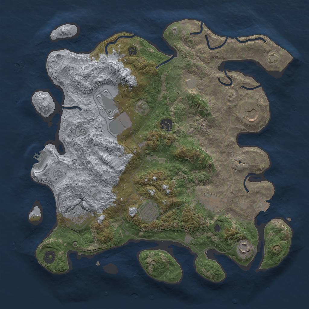 Rust Map: Procedural Map, Size: 3600, Seed: 12608, 14 Monuments