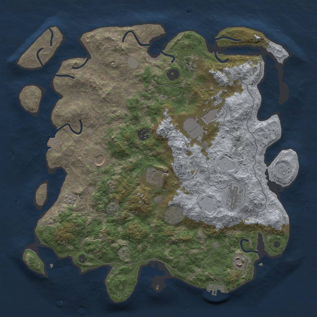 Rust Map: Procedural Map, Size: 4000, Seed: 89101063, 16 Monuments