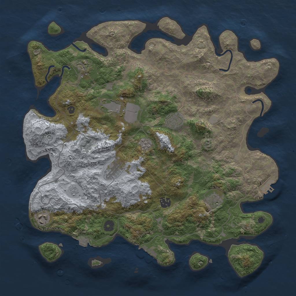 Rust Map: Procedural Map, Size: 4000, Seed: 10738799, 16 Monuments