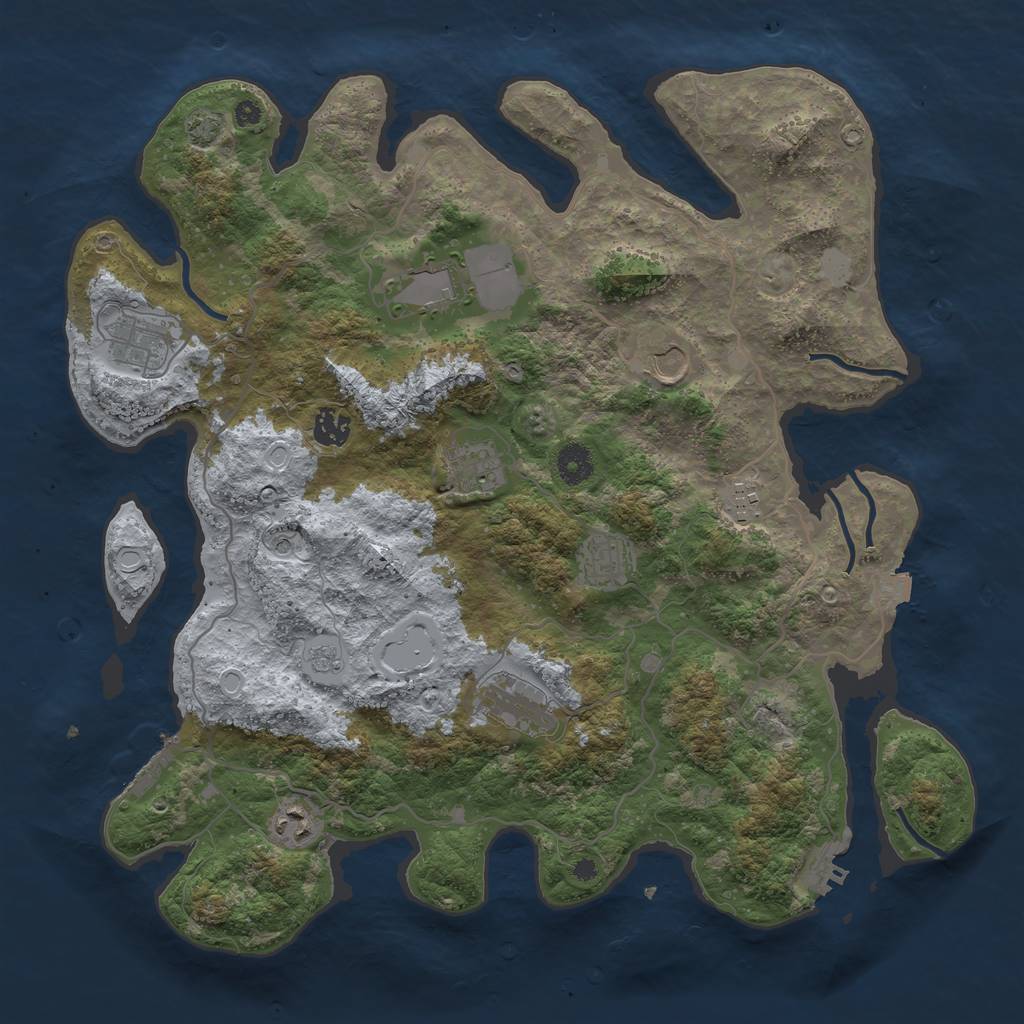 Rust Map: Procedural Map, Size: 4000, Seed: 10973168, 17 Monuments