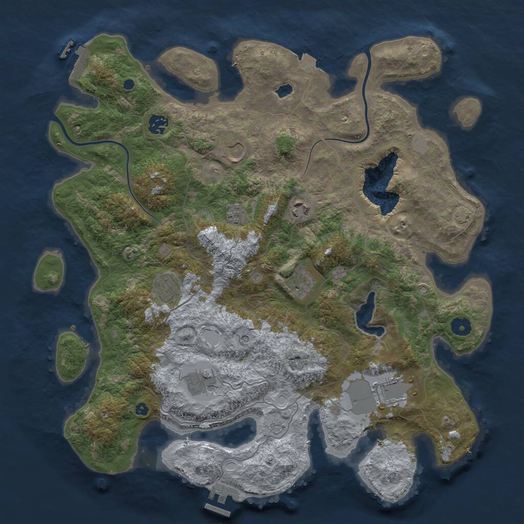 Rust Map: Procedural Map, Size: 4000, Seed: 8571302, 14 Monuments