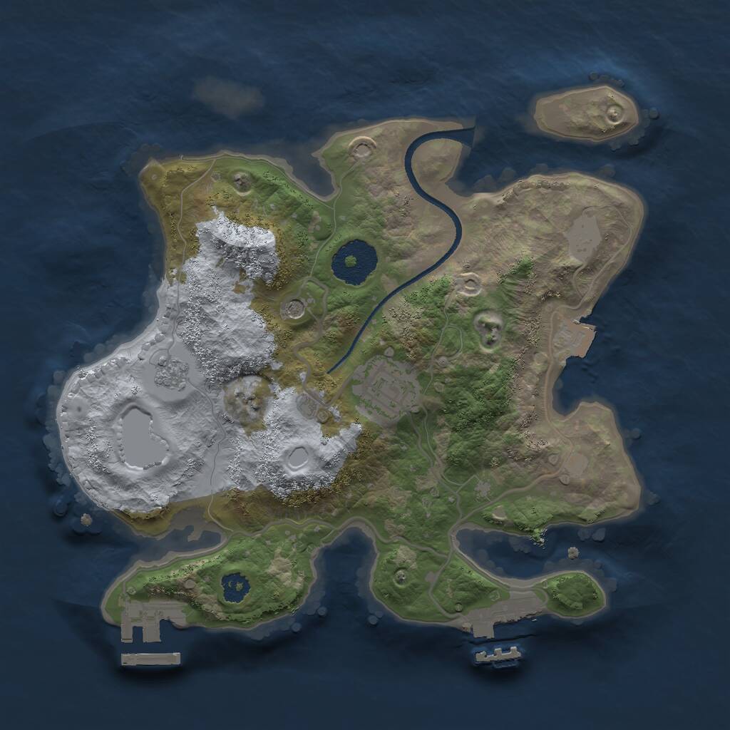 Rust Map: Procedural Map, Size: 2500, Seed: 5265, 6 Monuments