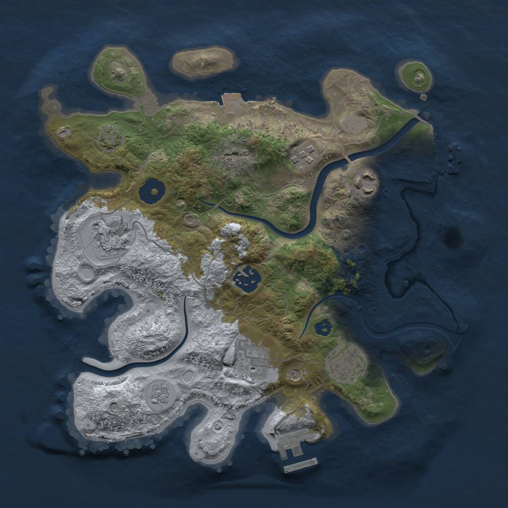 Rust Map: Procedural Map, Size: 3000, Seed: 11312, 12 Monuments