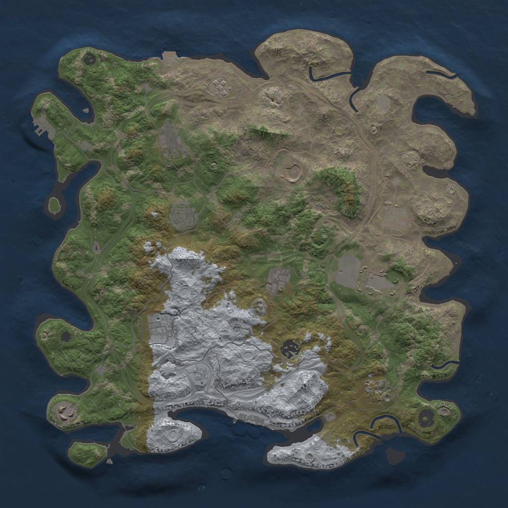Rust Map: Procedural Map, Size: 4250, Seed: 559602402, 19 Monuments