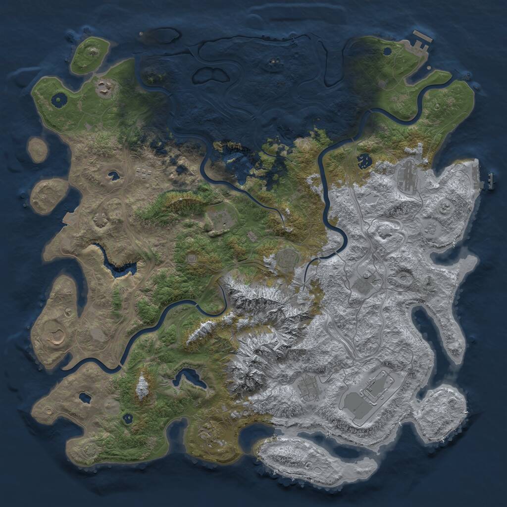 Rust Map: Procedural Map, Size: 5000, Seed: 1950726114, 17 Monuments