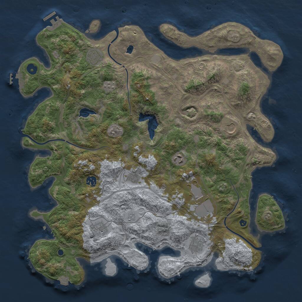 Rust Map: Procedural Map, Size: 4300, Seed: 18479501, 15 Monuments