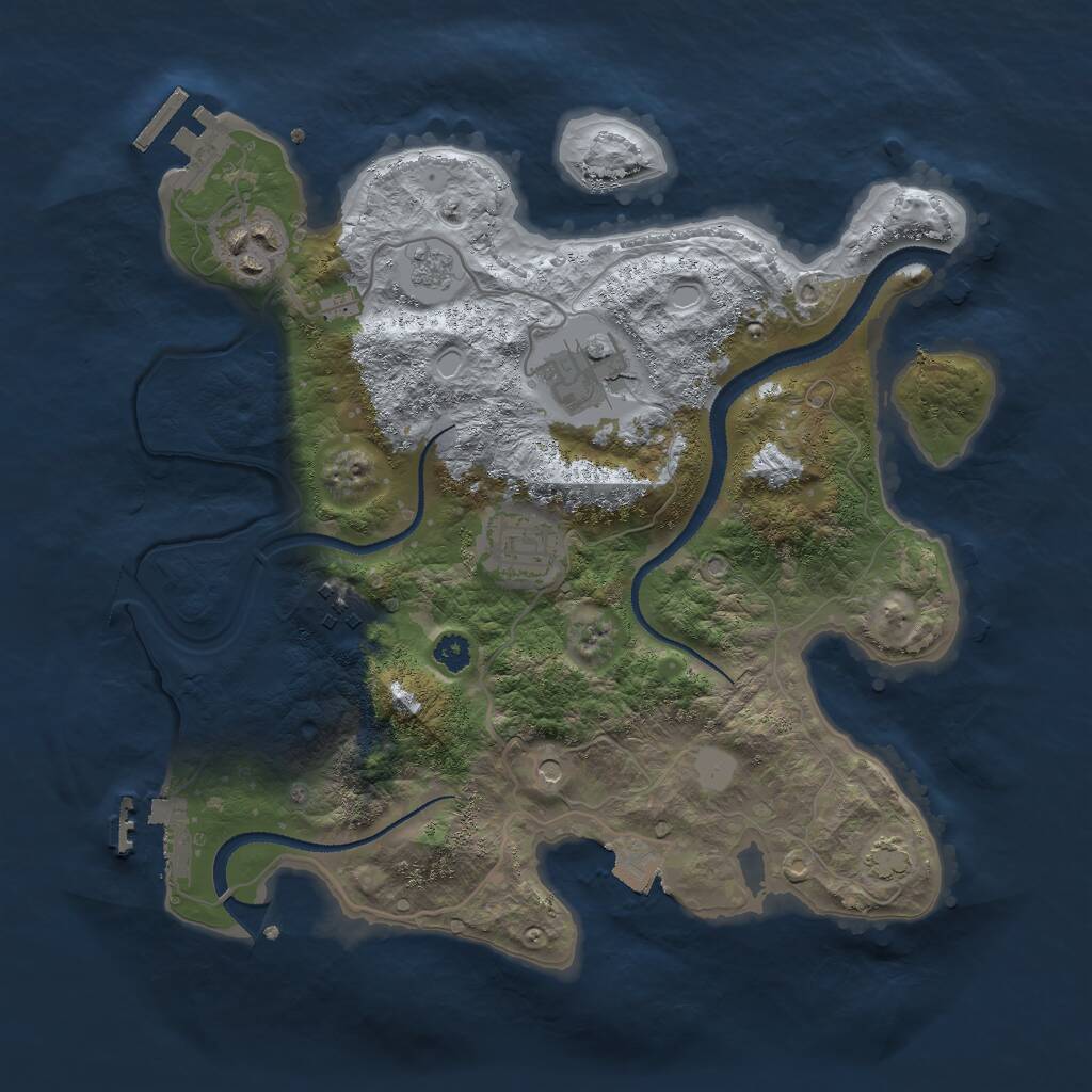 Rust Map: Procedural Map, Size: 3000, Seed: 1908918517, 10 Monuments